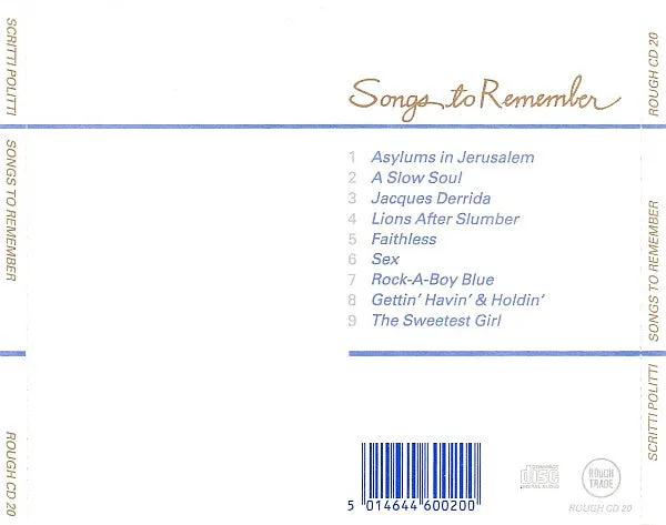 Scritti Politti Songs To Remember CD brukt synth-pop