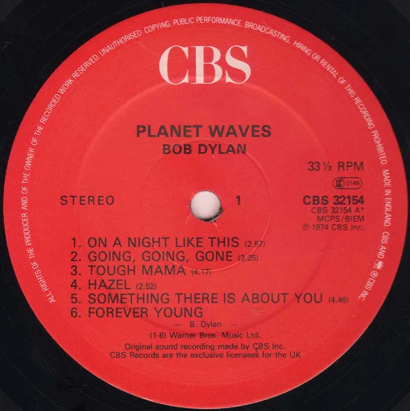 Bob Dylan Planet Waves LP brukt reissue folkrock