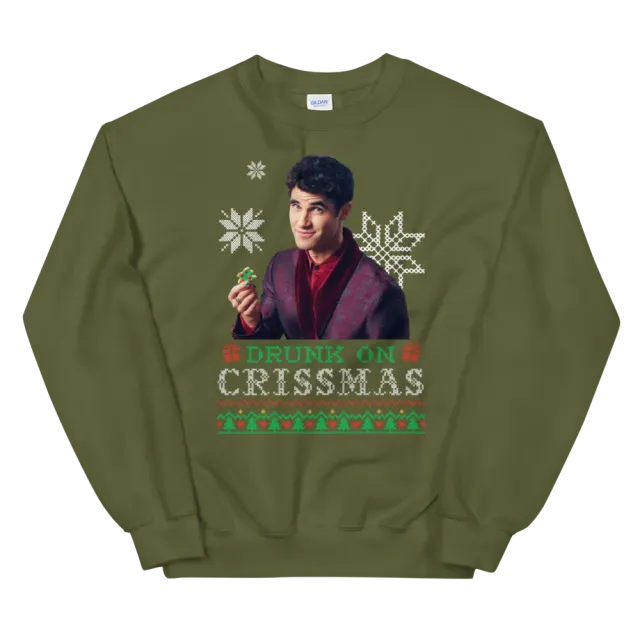 Darren Criss crewneck genser svart bomull