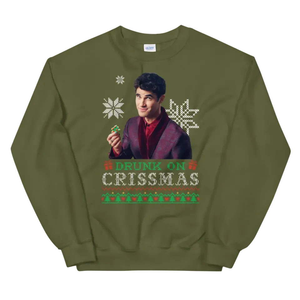 Darren Criss crewneck genser svart bomull
