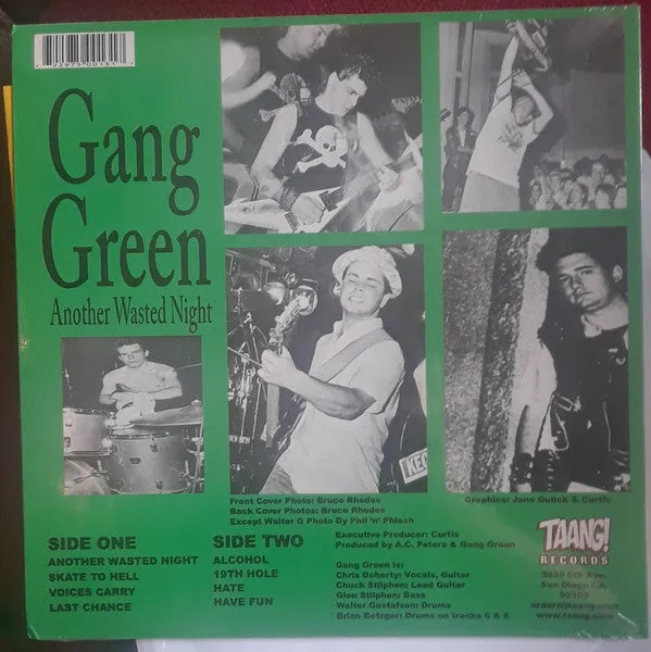 Gang Green Another Wasted Night LP vinyl gul brukt