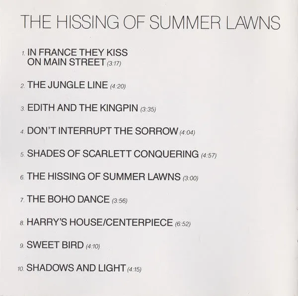 Joni Mitchell Hissing Of Summer Lawns CD brukt VG