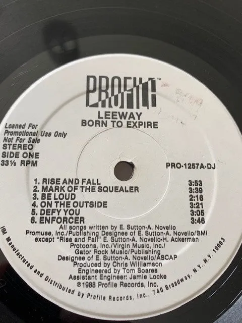 Leeway Born To Expire LP promo brukt hardcore