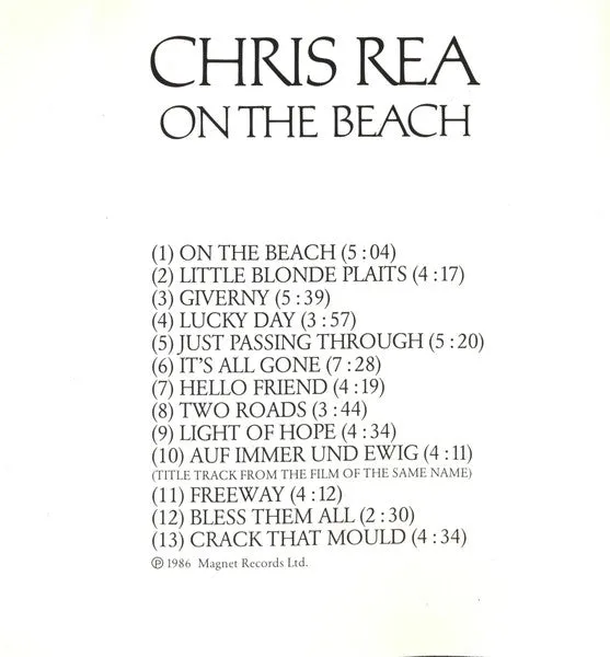 Chris Rea On The Beach CD album softrock