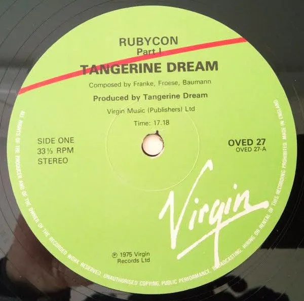 Tangerine Dream Rubycon LP brukt ambient gatefold