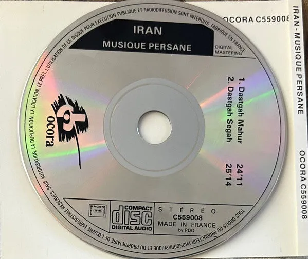 Various Iran Musique Persane CD album brukt persisk klassisk