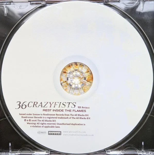 36 Crazyfists Rest Inside The Flames CD brukt metalcore
