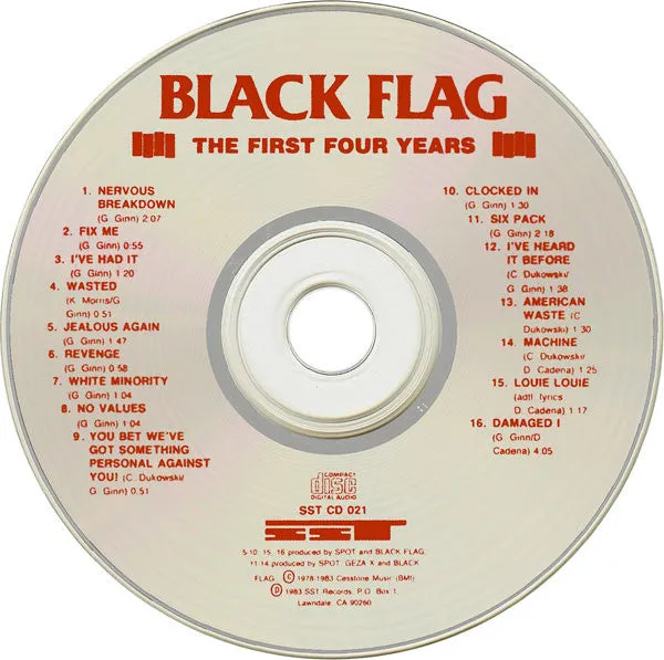 Black Flag The First Four Years CD brukt hardcore