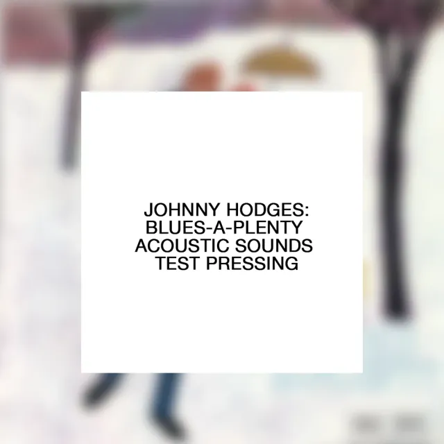 Verve Johnny Hodges Blues-A-Plenty LP testpressing sjelden
