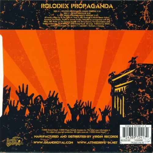 At The Drive-In Rolodex Propaganda 7" vinyl brukt