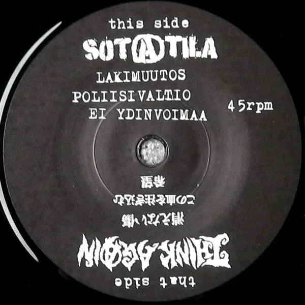 Sotatila Think Again Black Rainbow 7" brukt EP hardcore