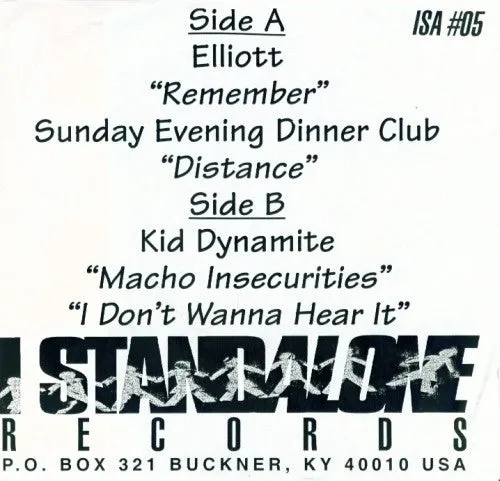 Elliott Kid Dynamite I Stand Alone 7" singel brukt emo