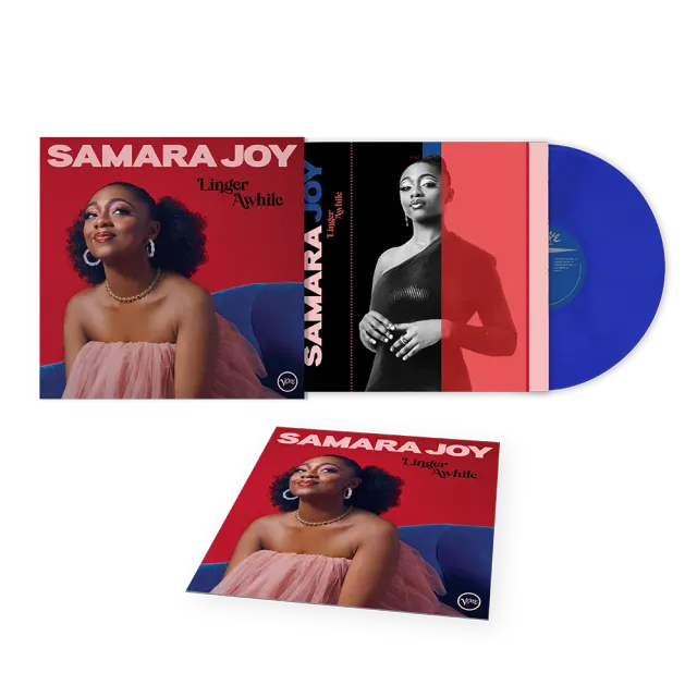 Verve Samara Joy Linger Awhile LP blå vinyl signert