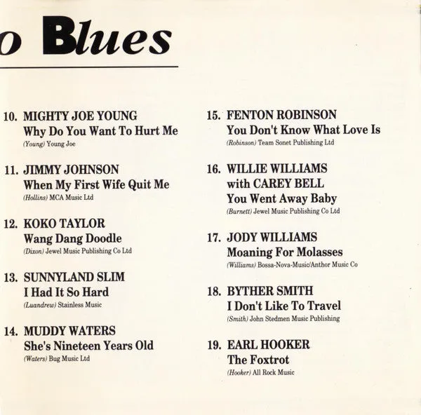 Various Chicago Blues CD brukt samling