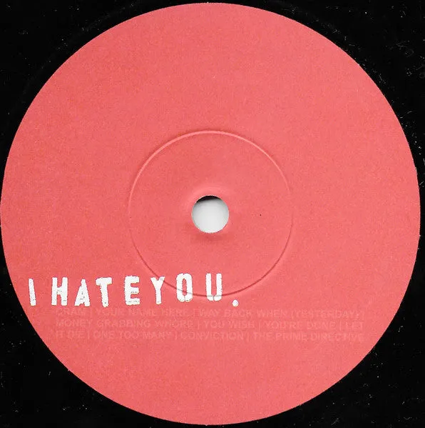I Hate You. The Prime Directive 7" vinyl brukt hardcore