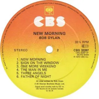 Bob Dylan New Morning LP vinyl brukt folk rock