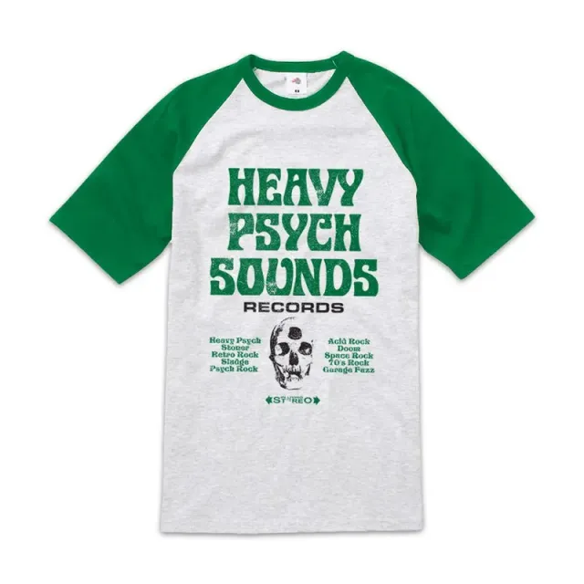 Heavy Psych Sounds #04 Green Baseball T-skjorte