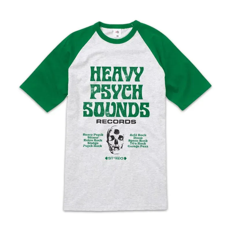 Heavy Psych Sounds #04 Green Baseball T-skjorte