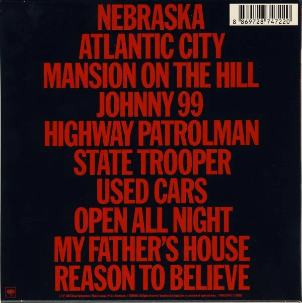 Bruce Springsteen Nebraska CD album brukt Japan akustisk
