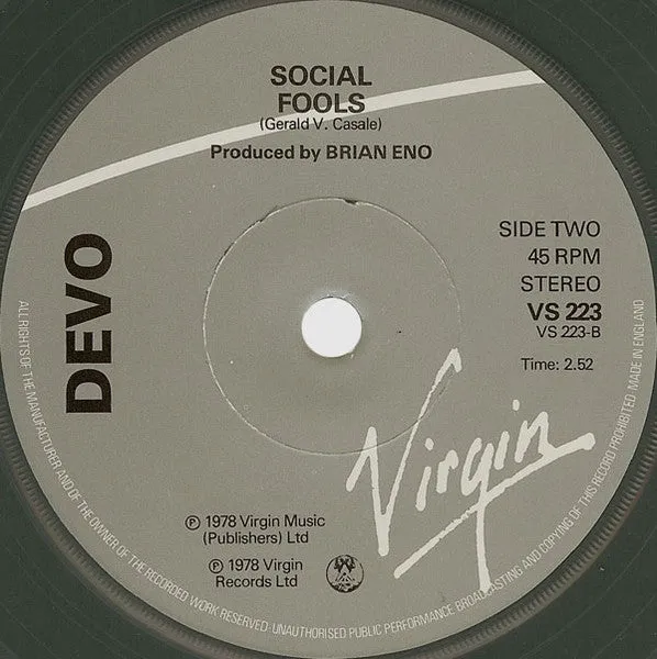 Devo Come Back Jonee 7" singel grå vinyl brukt
