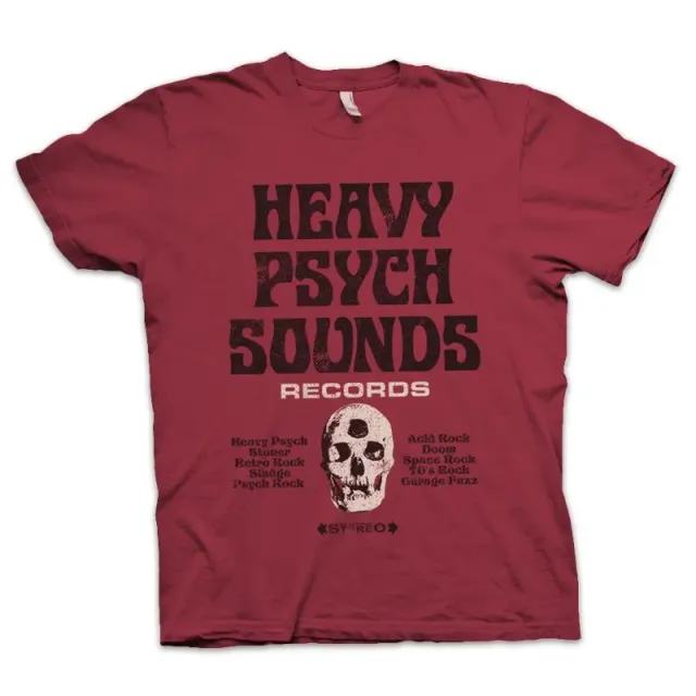 Heavy Psych Sounds #04 t-skjorte crimson red bomull