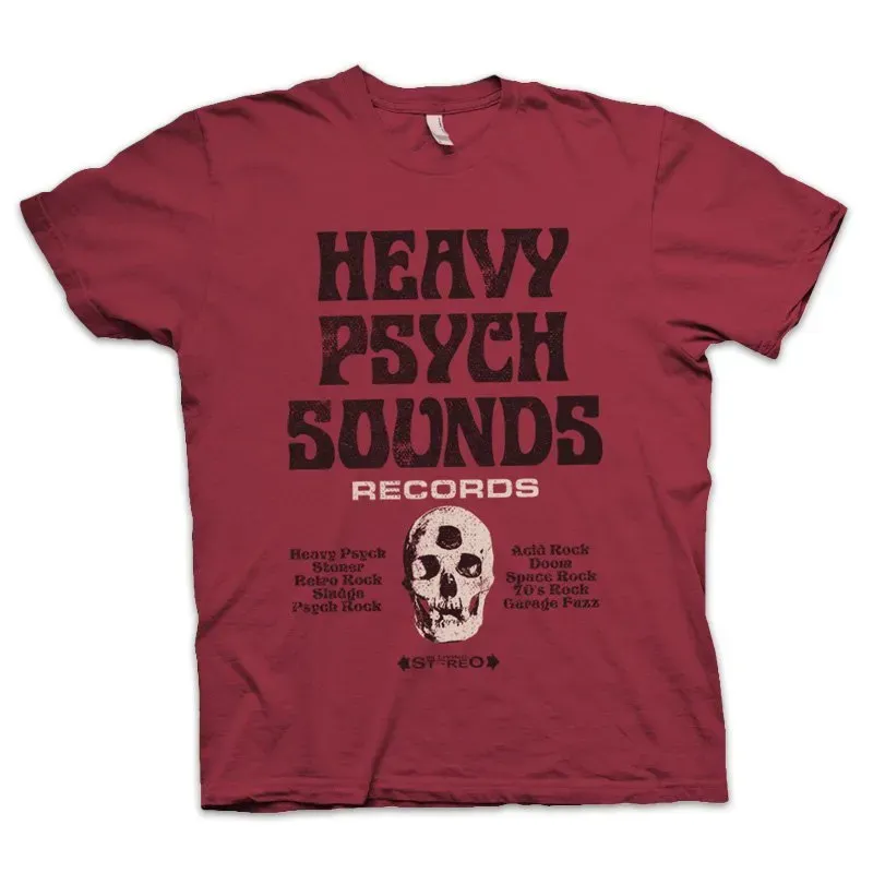 Heavy Psych Sounds #04 t-skjorte crimson red bomull