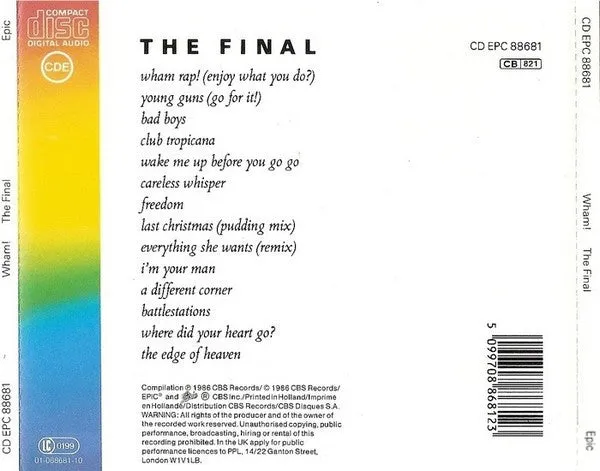 Wham! The Final CD samling brukt synthpop