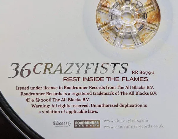 36 Crazyfists Rest Inside The Flames CD brukt metalcore