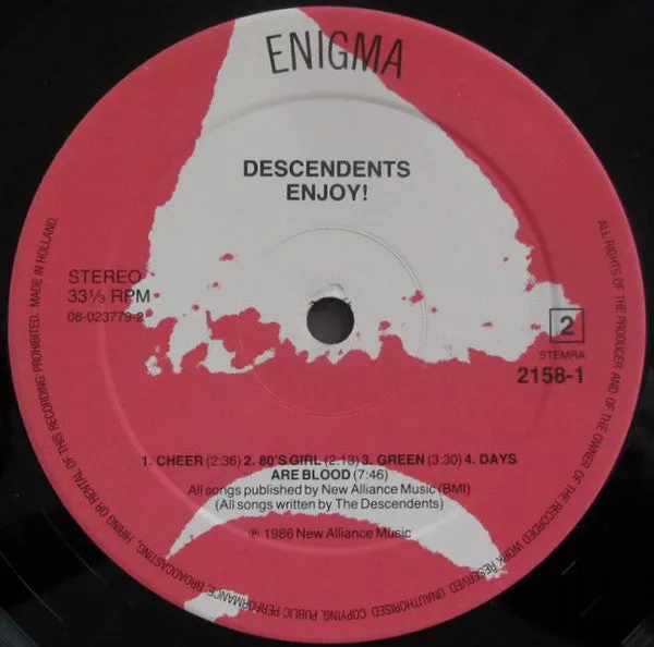 Descendents Enjoy! LP brukt hardcore 1986