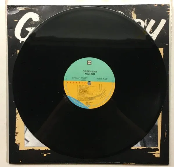 Green Day Nimrod LP vinyl brukt tysk pressing