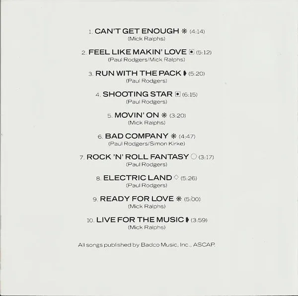 Bad Company 10 From 6 CD samling brukt hardrock