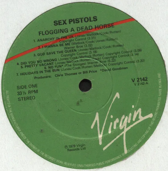 Sex Pistols Flogging A Dead Horse LP vinyl førstepress brukt