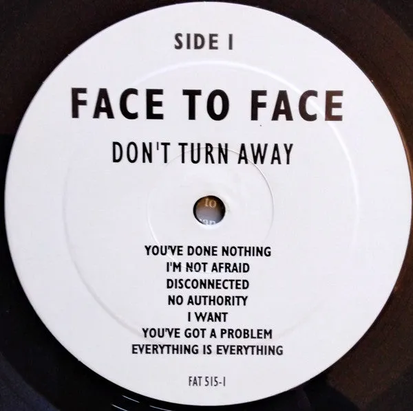 Face To Face Don’t Turn Away LP vinyl reissue brukt