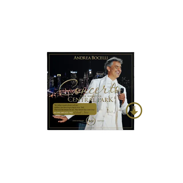 Verve Andrea Bocelli Concerto Central Park digitalt album remastret