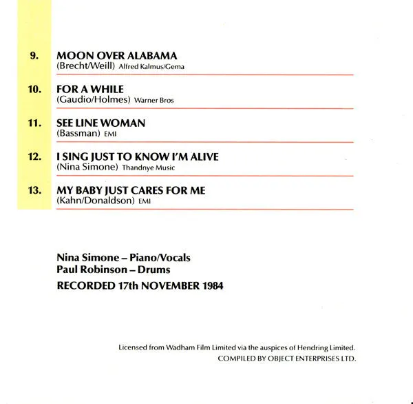 Nina Simone Live At Ronnie Scotts CD album brukt live