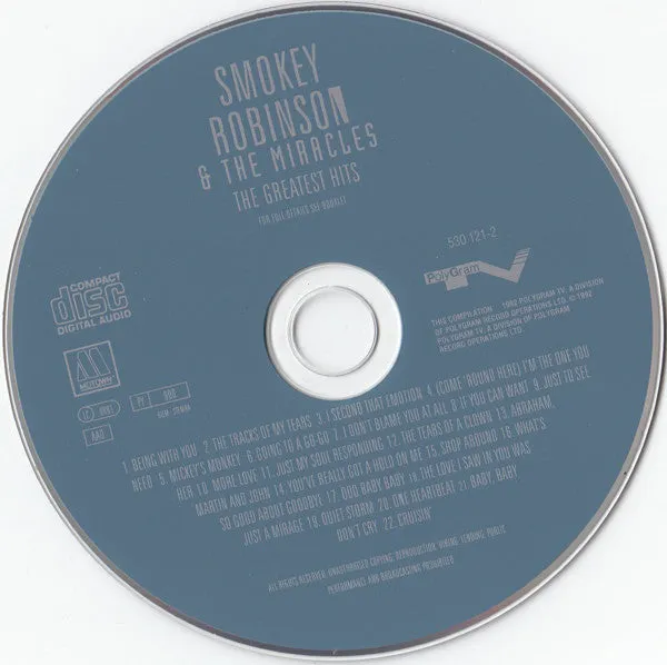 Smokey Robinson Miracles Greatest Hits CD brukt soul