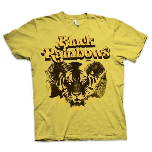 Black Rainbows #19 t-skjorte gul bomull