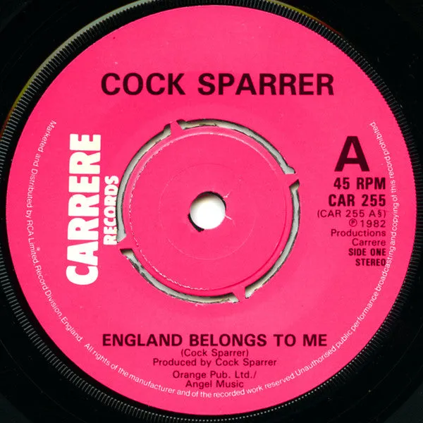 Cock Sparrer England Belongs To Me 7" vinyl brukt Oi-punk