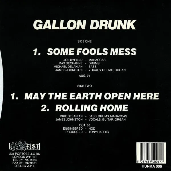 Gallon Drunk Some Fools Mess 7" brukt vinyl singel