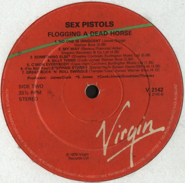 Sex Pistols Flogging A Dead Horse LP vinyl førstepress brukt