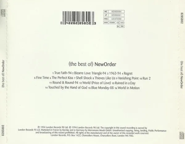 New Order Best Of NewOrder CD brukt synthpop