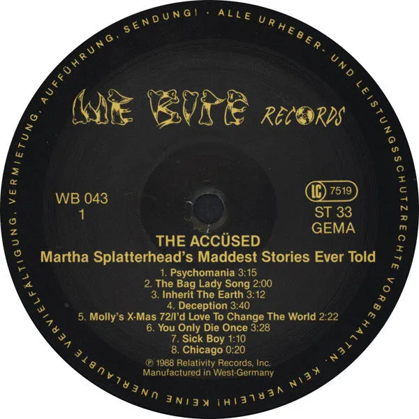 The Accüsed Martha Splatterhead LP brukt thrash