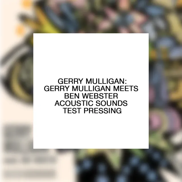 Verve Acoustic Sounds Gerry Mulligan Meets Ben Webster test pressing vinyl