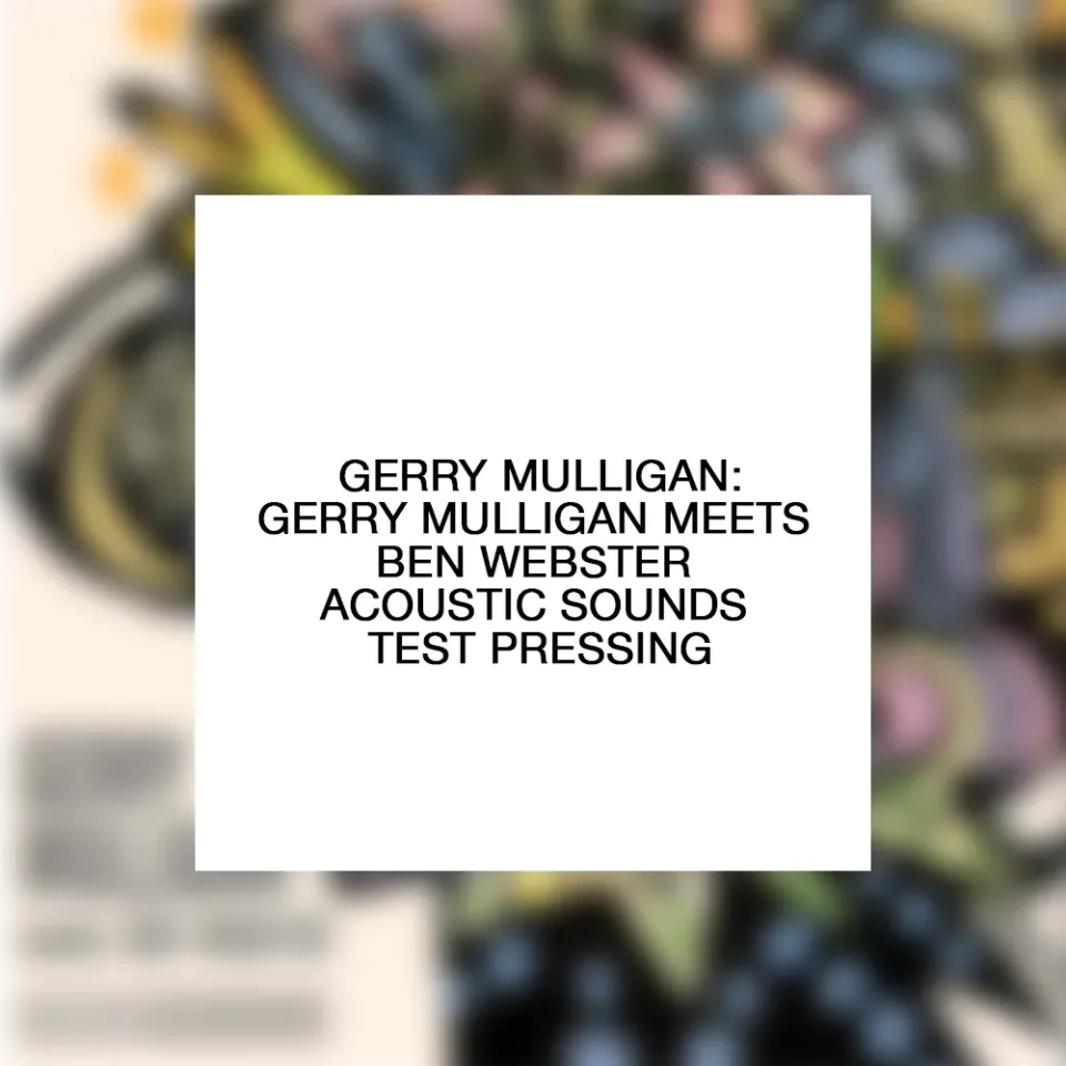 Verve Acoustic Sounds Gerry Mulligan Meets Ben Webster test pressing vinyl