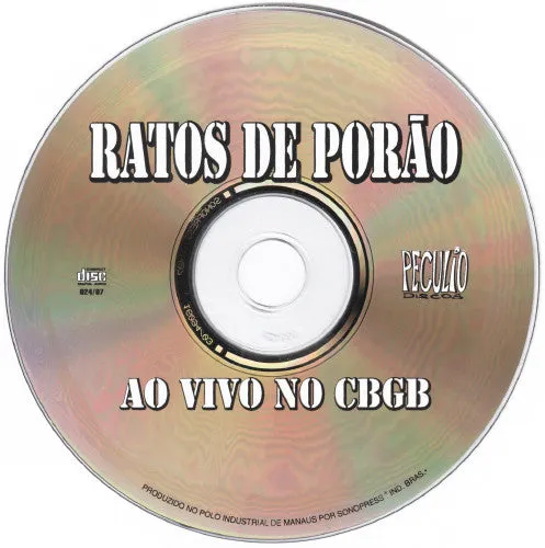Ratos De Porão Ao Vivo No CBGB CD album brukt live