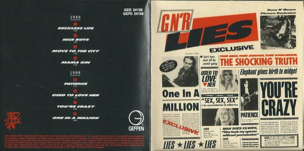 Guns N' Roses G N' R Lies CD brukt hardrock