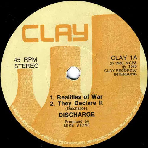 Discharge Realities Of War 7" brukt vinyl hardcore punk