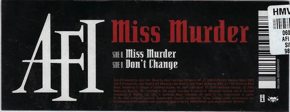 AFI Miss Murder 7" singel vinyl brukt picture