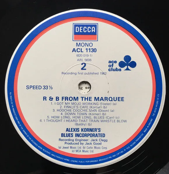 Alexis Korner R & B From The Marquee LP mono