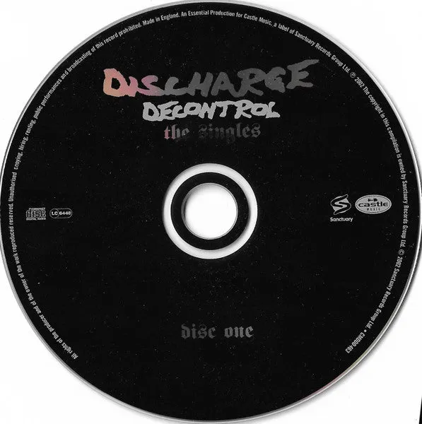 Discharge Decontrol The Singles 2xCD brukt